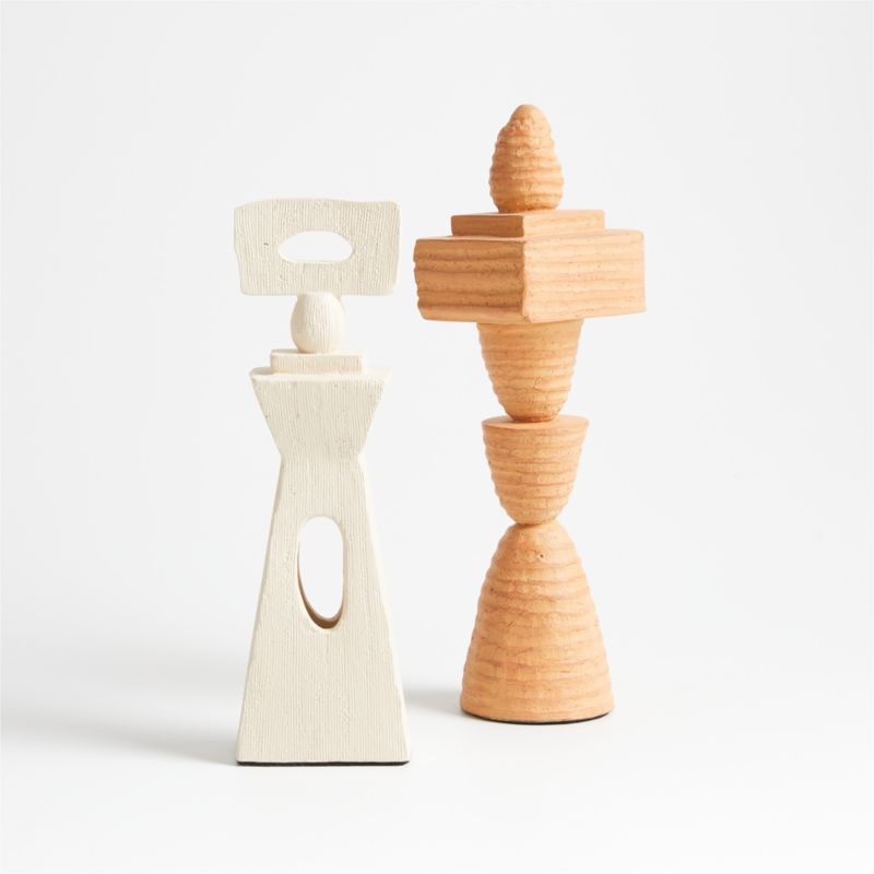 La Struttura Terracotta Sculptures by Athena Calderone | Crate & Barrel | Crate & Barrel