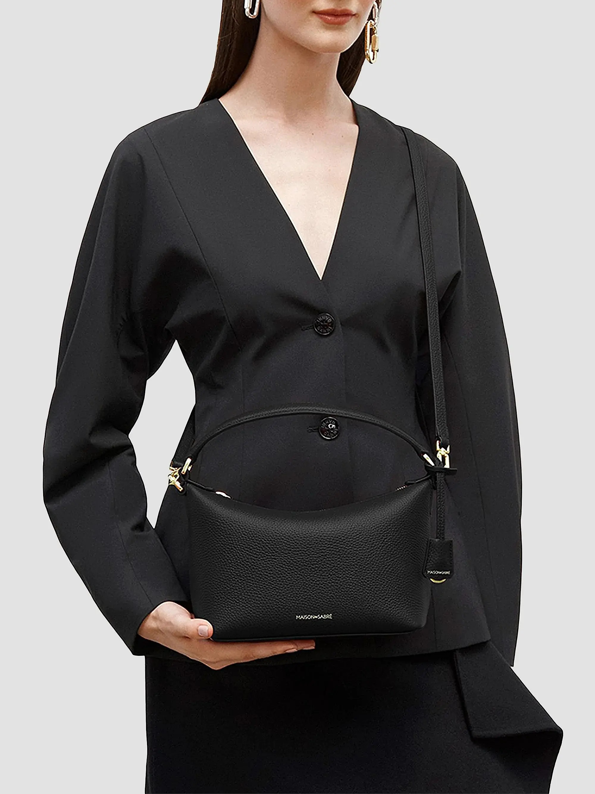 Maison de Sabre Small Leather Soft Hobo Bag | Saks Fifth Avenue | Saks Fifth Avenue