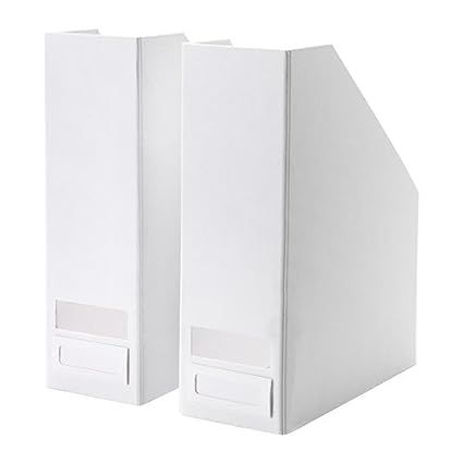 Set of 2 Ikea Tjena Magazine File Organizer Storage (White) | Amazon (US)