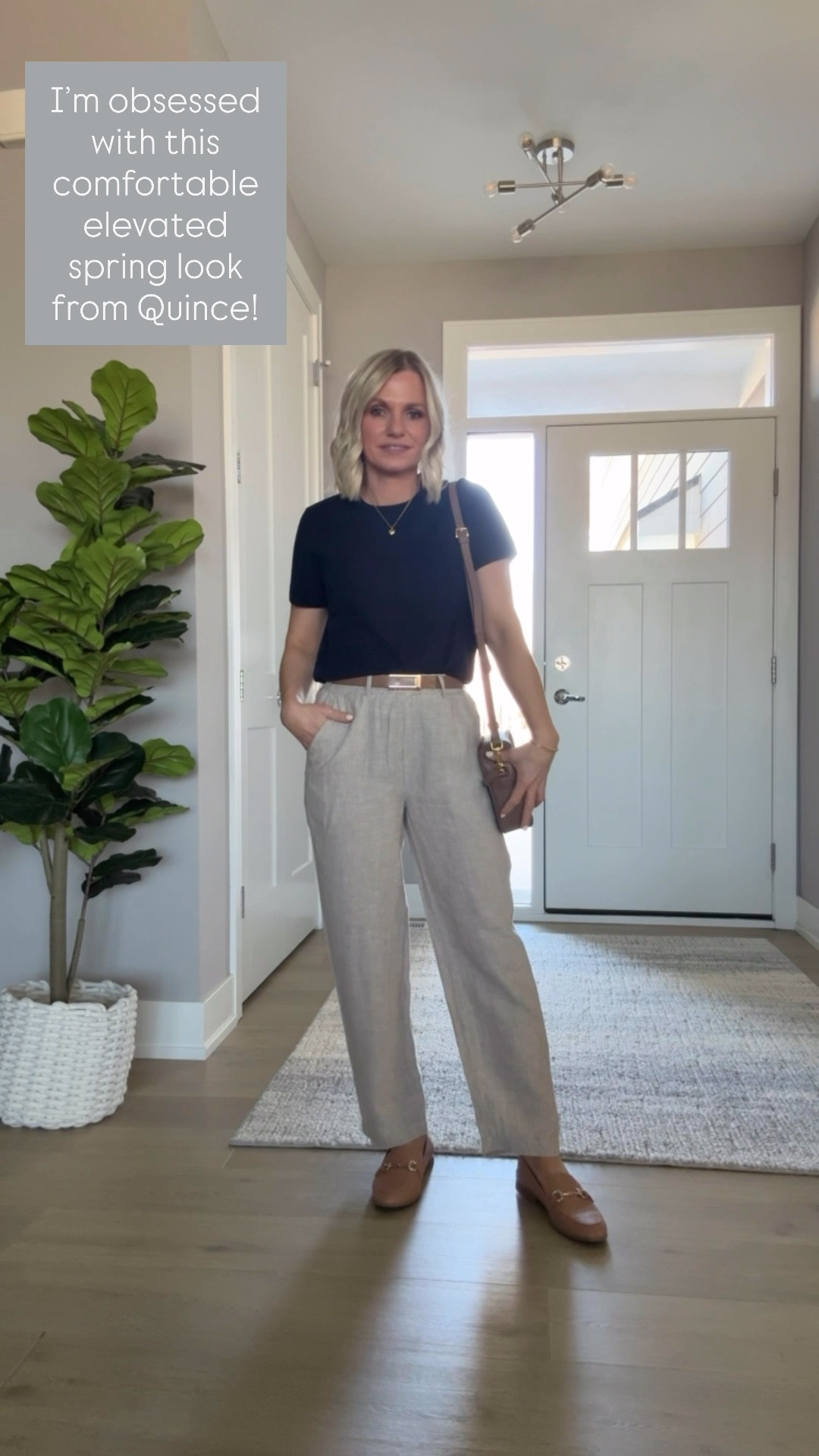 I’m obsessed with this comfortable casual outfit from @onequince! I love these linen pants. They pair perfectly with this cashmere short sleet tee. #quincepartner

cashmere tee- small || linen pants- xs 


#LTKOver40 #LTKSeasonal #LTKPetite