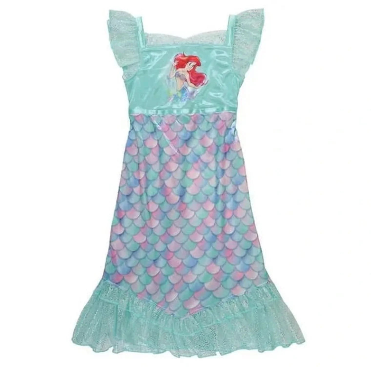 Disney Little Mermaid Girl's Fantasy Satin and Tulle Nightgown, Gown, Size 6 | Walmart (US)