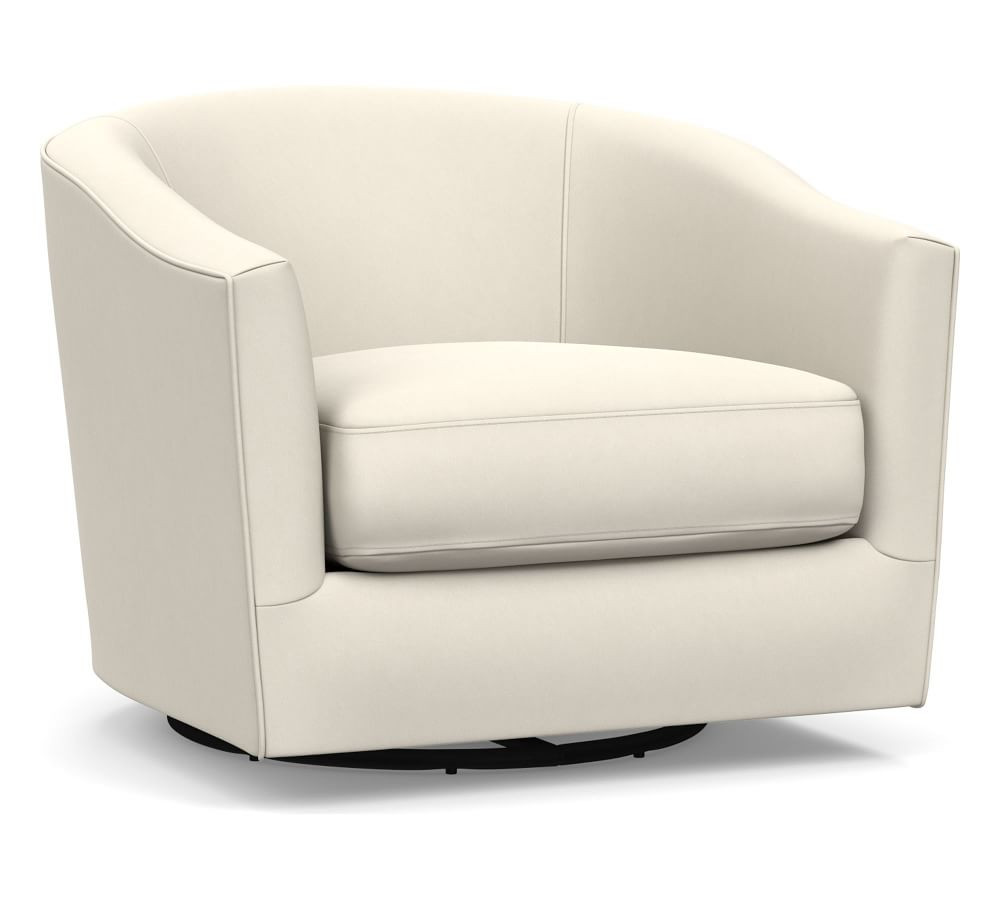 Harlow Leather Swivel Armchair | Pottery Barn (US)