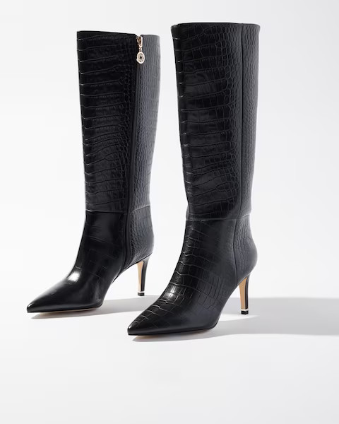 Croco Knee High Boot | White House Black Market
