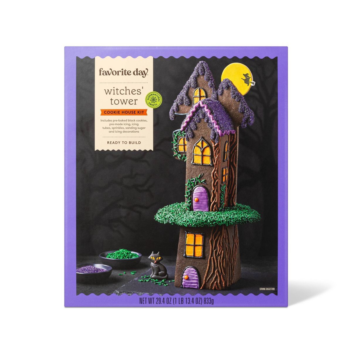 Halloween Ready-to-Decorate Chocolate Cookie Witch's Tower Kit - 29.4oz - Favorite Day™ | Target