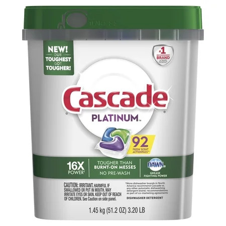 Cascade Platinum Action Pacs Dishwasher Detergent 92 Count. | Walmart (US)
