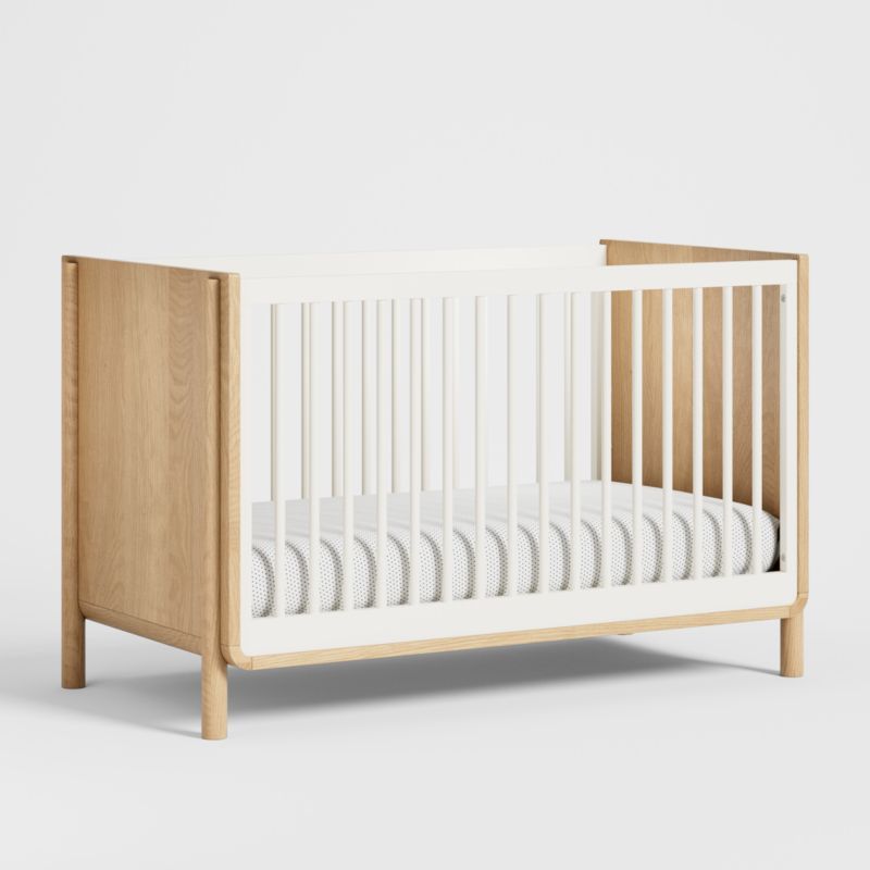 Redondo Two-Tone Wood Convertible Baby Crib + Reviews | Crate & Kids | Crate & Barrel
