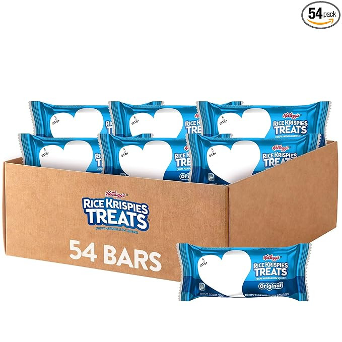 Rice Krispies Treats Crispy Marshmallow Squares, Kids Snack Box, Cereal Bars, Original (54 Count) | Amazon (US)
