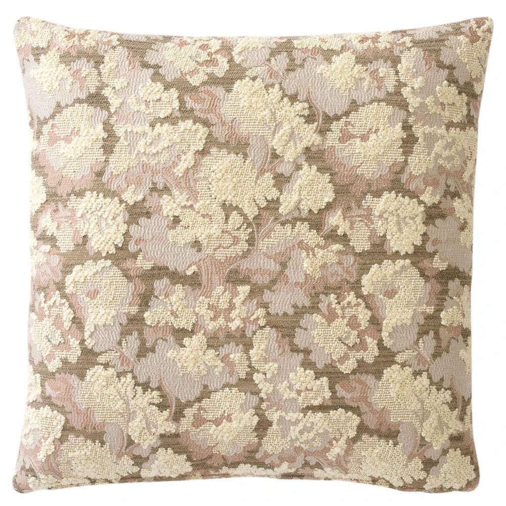 Reese Scallop Embroidered Throw Pillow - 22x22 | Kathy Kuo Home