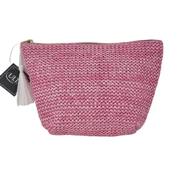 Ulta Beauty Pink Woven Cosmetic Travel Makeup Bag | Poshmark