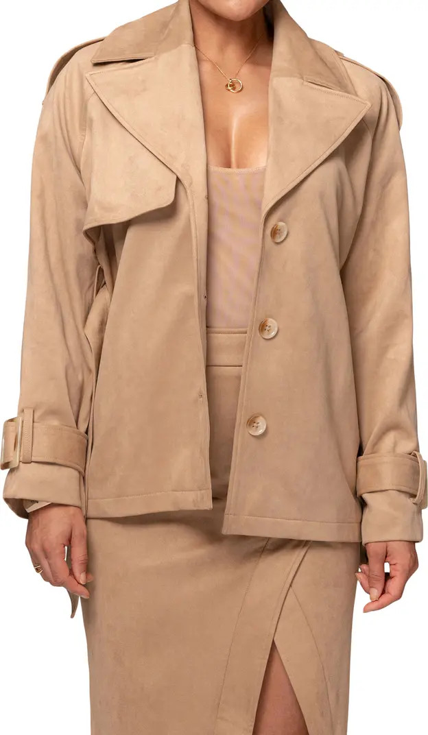 JLUXLABEL Nightfall Belted Suede Jacket | Nordstrom | Nordstrom