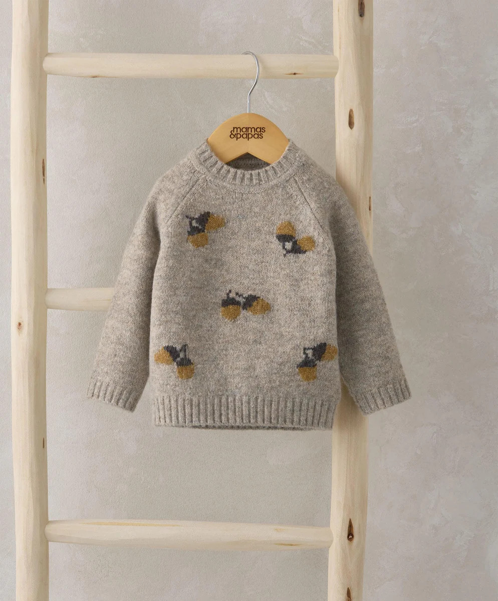 Acorn Knit Jumper - Oatmeal | Mamas & Papas