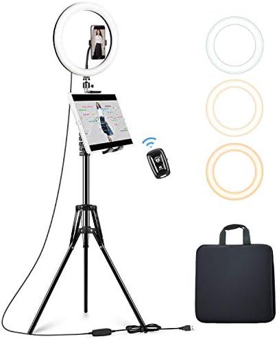 Amazon.com : Elitehood 12’’ Ring Light with Tripod Stand (72’’ Tall) & iPad/Phone Holder,... | Amazon (US)