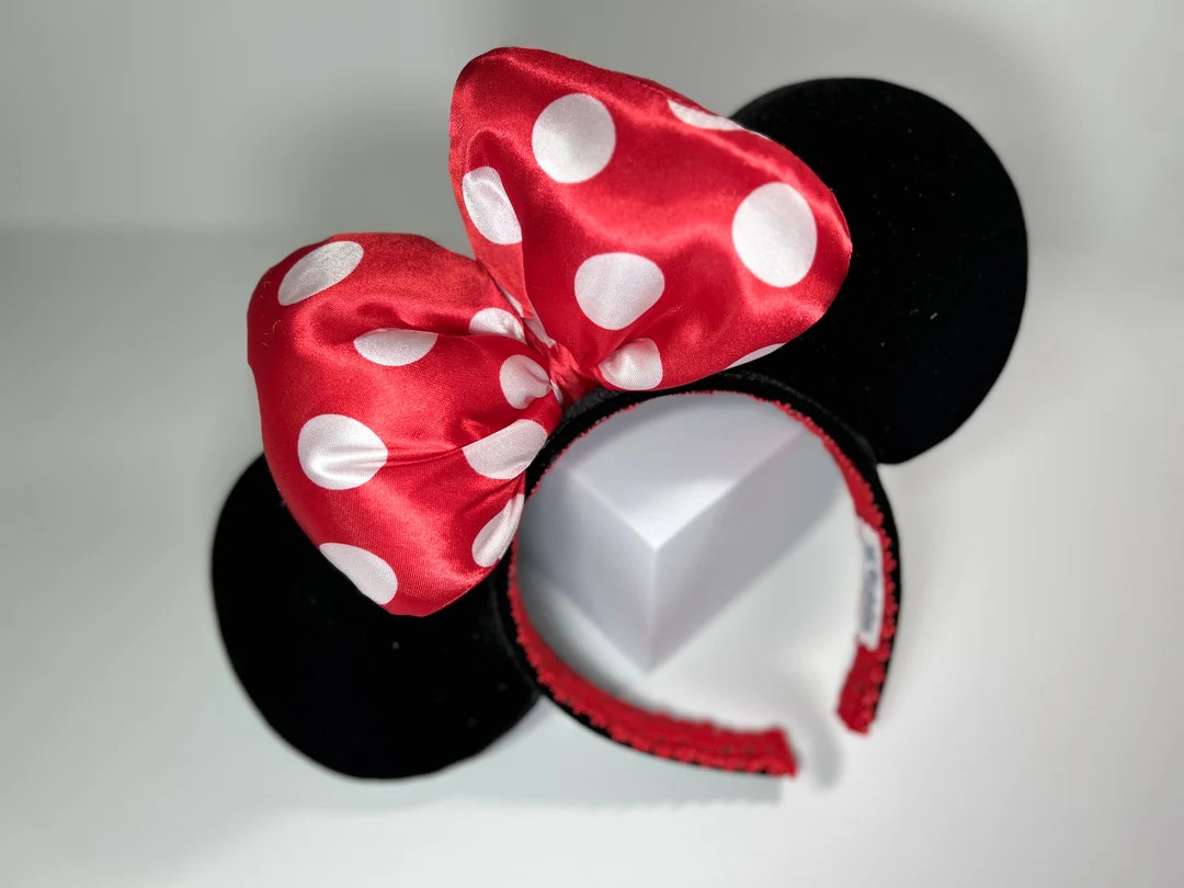 Minnie Mouse Classic Ears - Red Polka Dot - Etsy | Etsy (US)