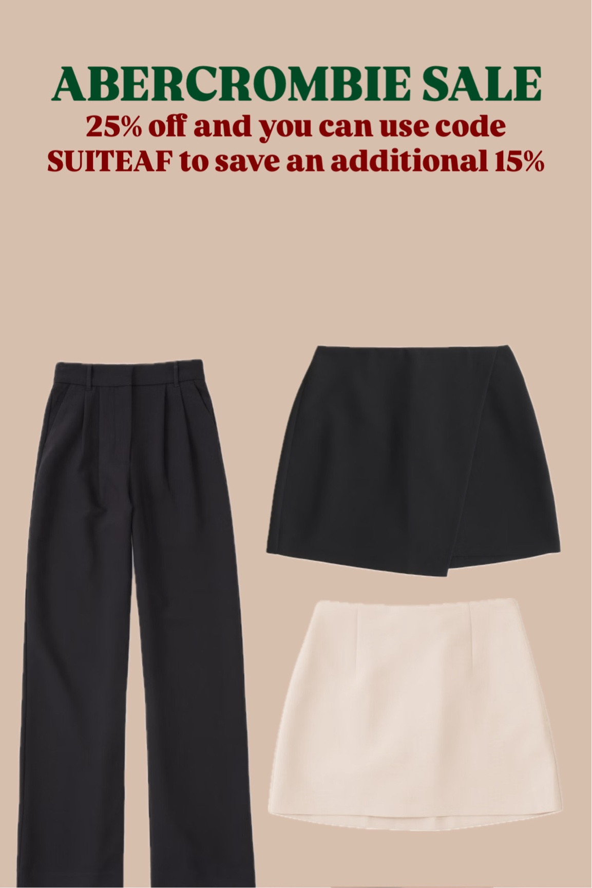 Abercrombie sale!! 25% off + an additional 15% off with code SUITEAF

#LTKCyberWeek #LTKSaleAlert #LTKHoliday