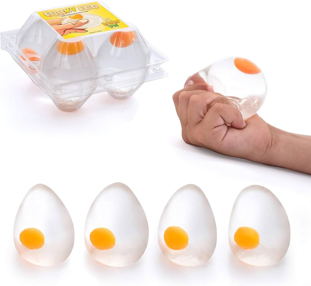 Funky Egg Splat and Stick Yolk Squishy Ball Toy - 4 Pack - Stress Relief Ball, Easter Basket Stuf... | Amazon (US)