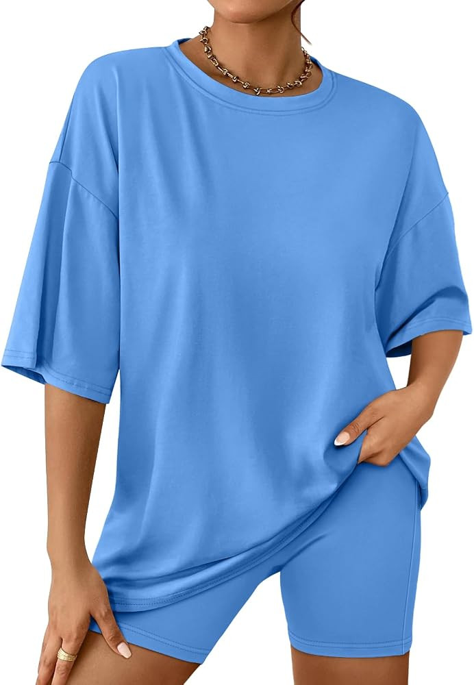 AUTOMET Womens 2 Piece Sets Summer Outfits 2025 Two Piece Lounge Set Matching Clothing Oversized ... | Amazon (US)