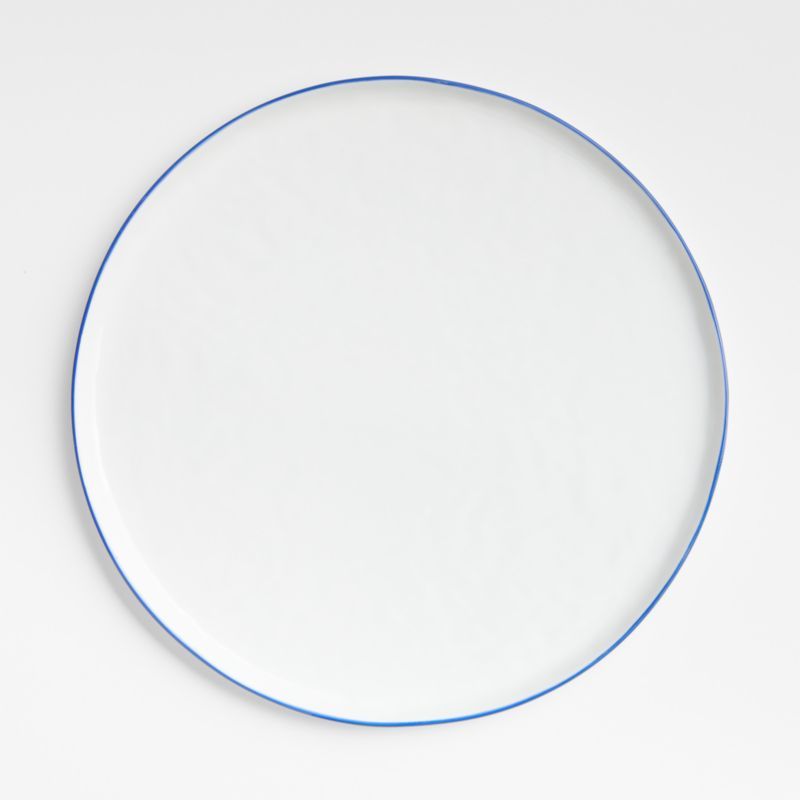Mercer Blue Rim Round Ceramic Dinner Plate + Reviews | Crate & Barrel | Crate & Barrel