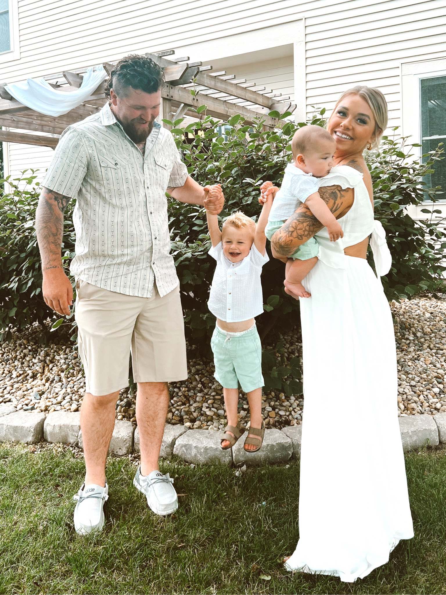 White maxi mom outfits comfortable flowy bride family photos matching family 

#LTKunder50 #LTKstyletip #LTKfamily