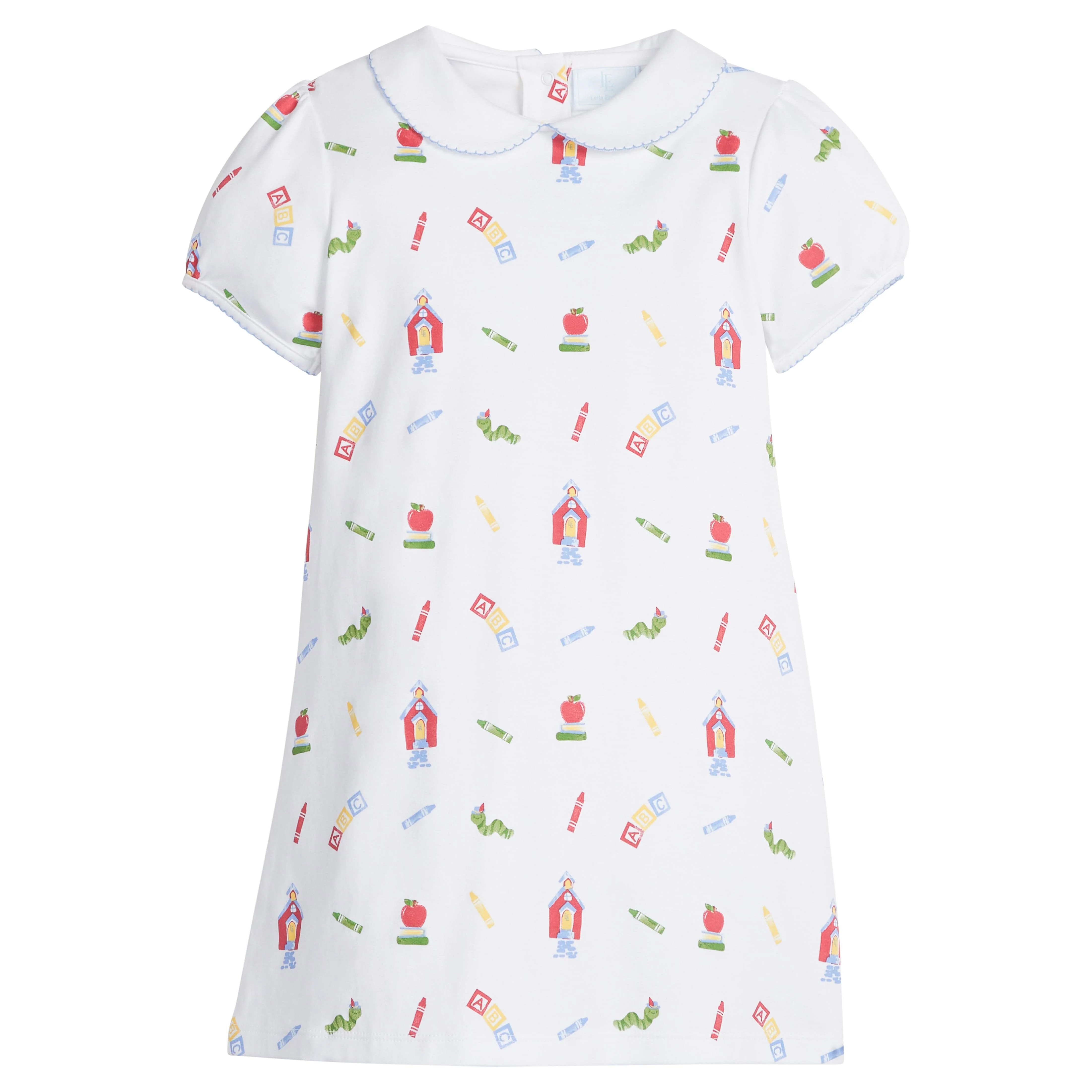 Little English Girl's Printed Peter Pan Dress - School Days | Little English