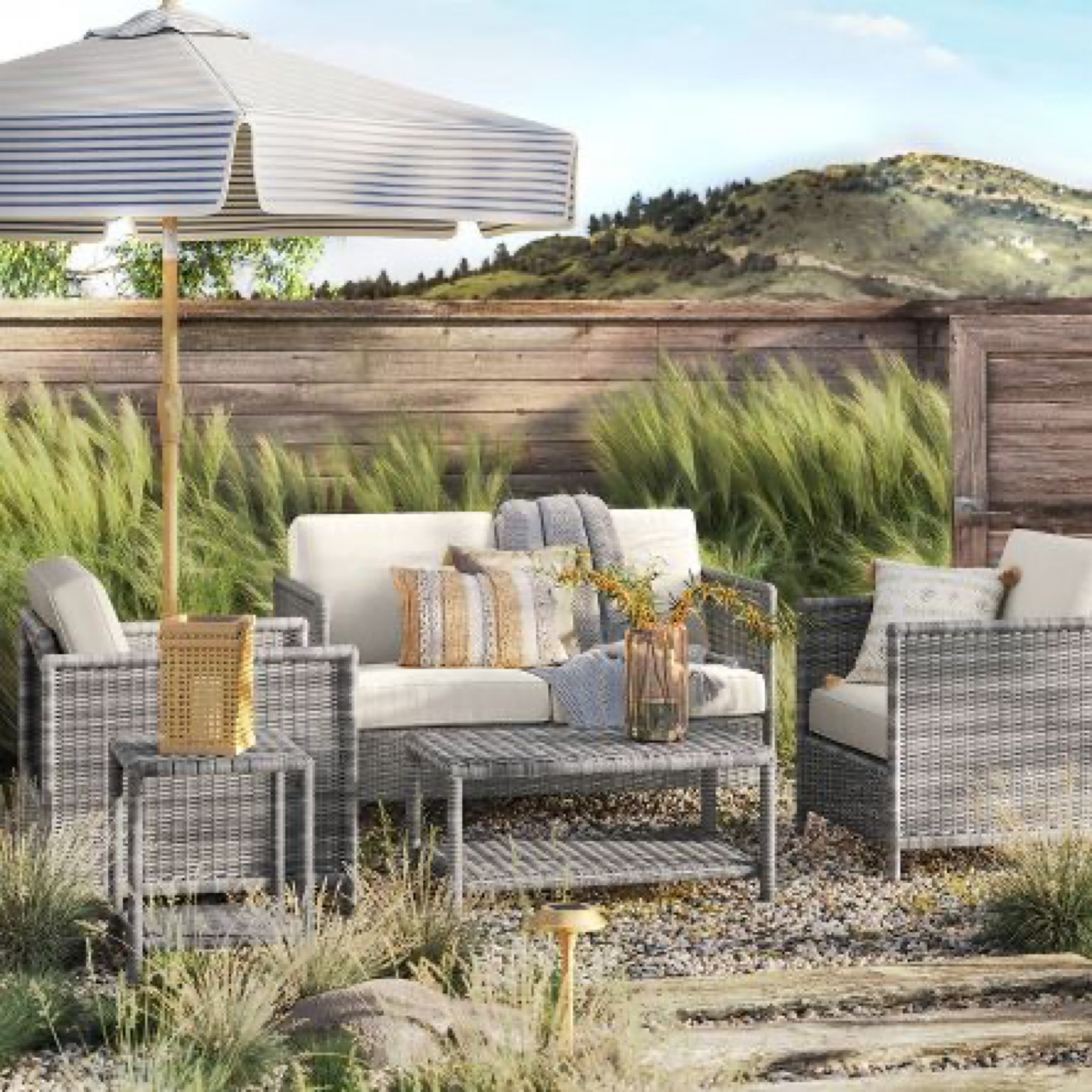 Wicker patio furniture is on sale and 50% off! Linked the loveseat, chair set, coffee table, and accent table. All have good reviews too!

#LTKsalealert #LTKSeasonal #LTKhome