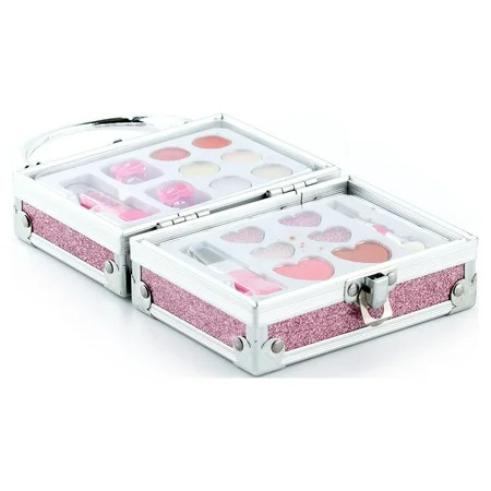 Claire s Club Girls Glitter Lock Box Makeup Set for Little Girls Pink Case Cute Gift 01368 | Walmart (US)