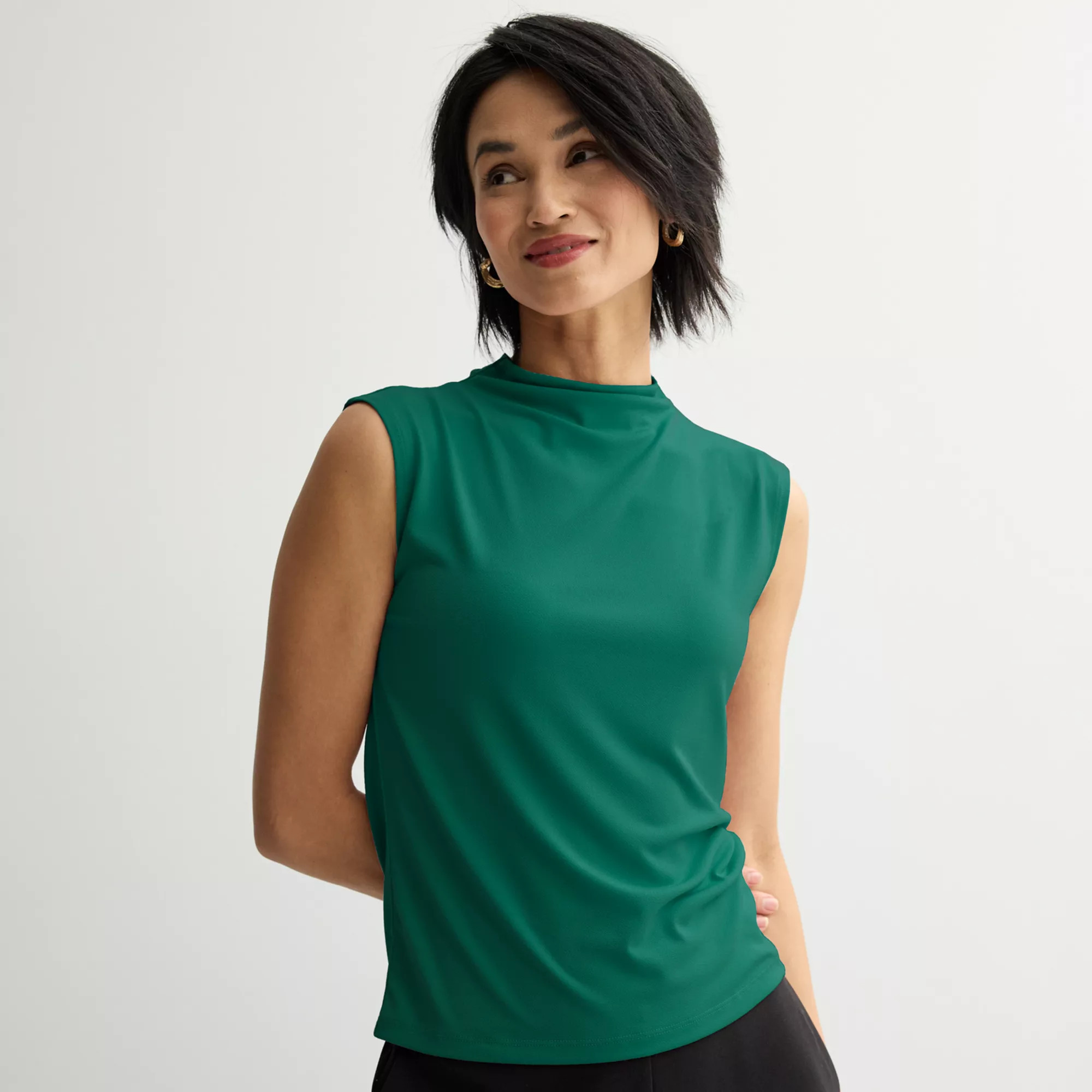 Women's Nine West Drape Mockneck Shell Top | Kohl's