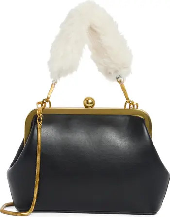 BCBG Faux Fur Top Handle Frame Clutch | Nordstromrack | Nordstrom Rack