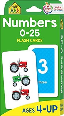 School Zone - Numbers 0-25 Flash Cards - Ages 4 to 6, Preschool, Kindergarten, Math, Addition, Su... | Amazon (US)