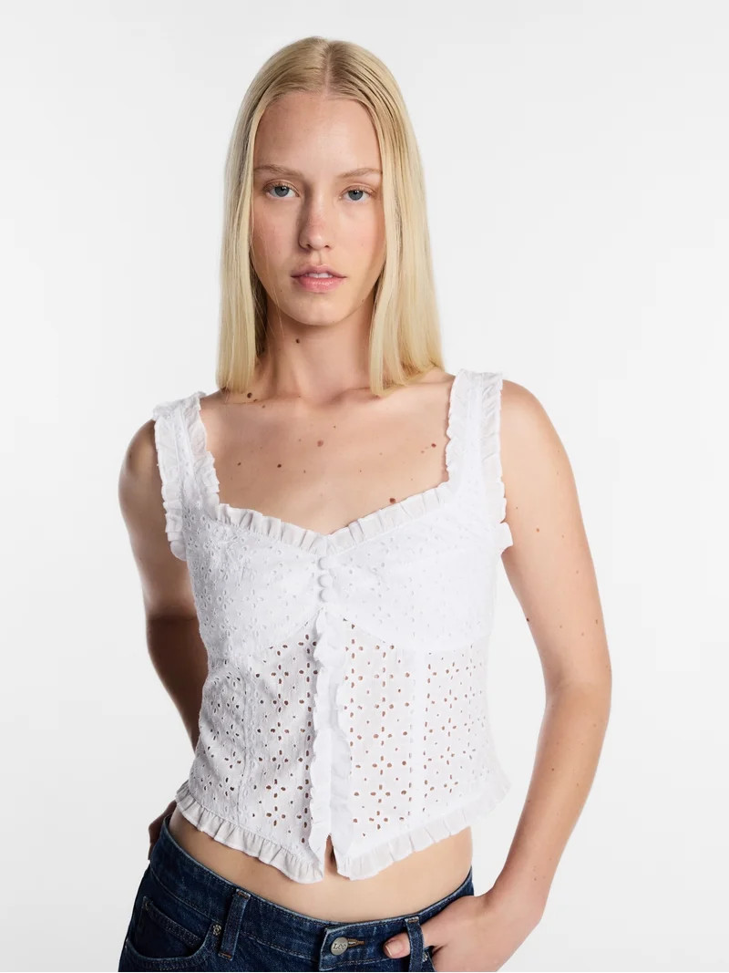 Kacey Lee Women's Eyelet Top, Sizes XS-XXL | Walmart (US)