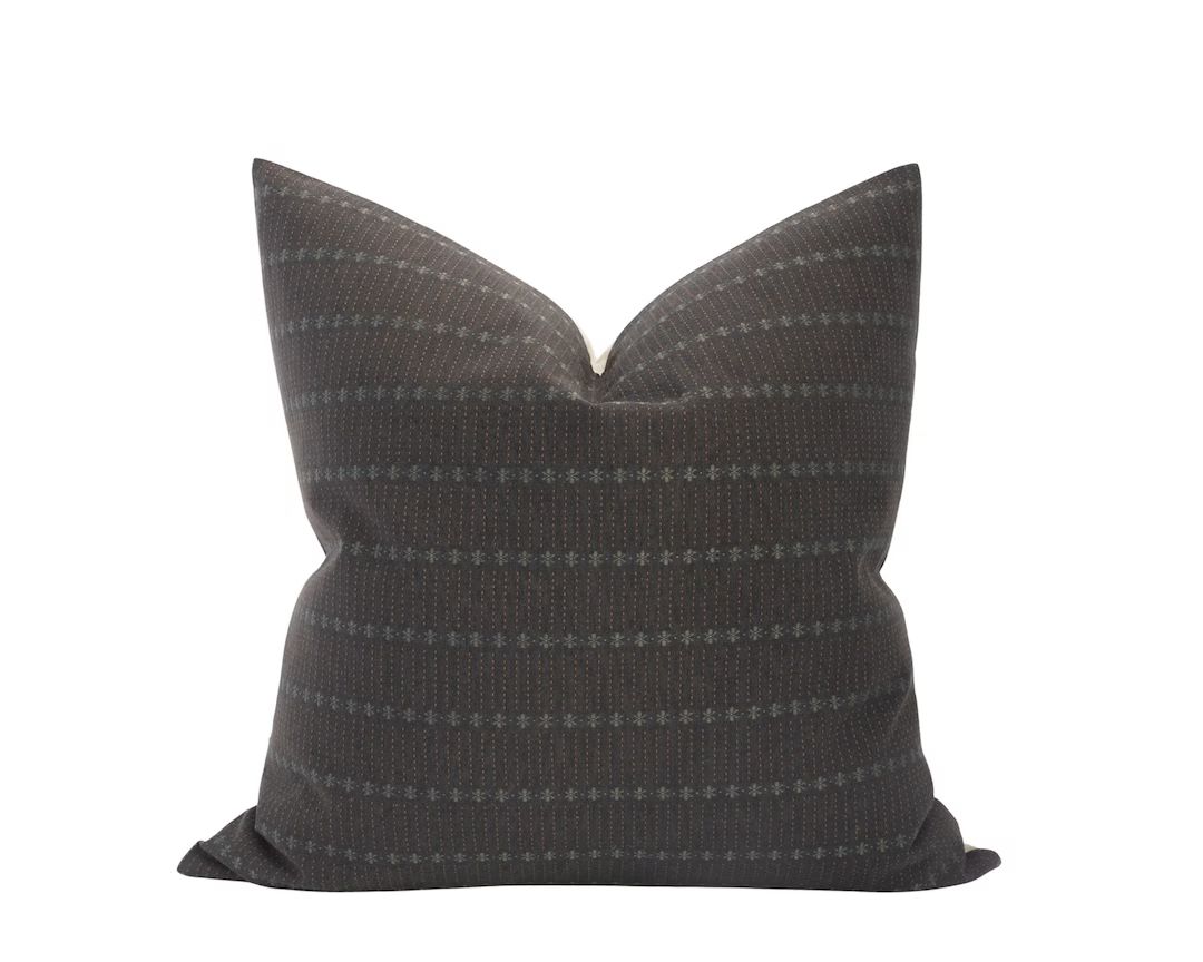 LOUIS Black Stripe Pillow Cover Masculine Stripe Pillow - Etsy | Etsy (US)