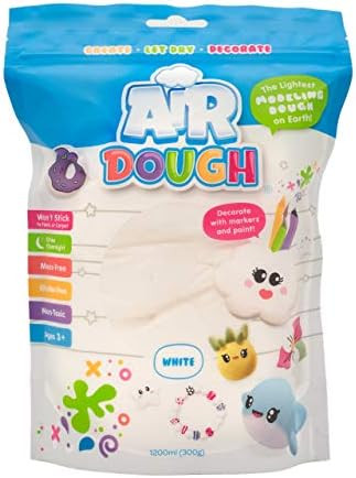 Air Dough - White, Air Dry, Ultra Light, Non-Toxic Modeling Clay in a Resealable Bag Including Tu... | Amazon (US)