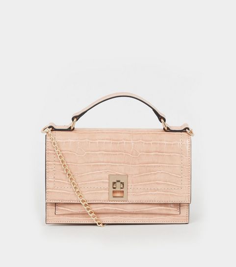 Pink Faux Croc Chain Shoulder Bag
						
						Add to Saved Items
						Remove from Saved Items
	... | New Look (UK)