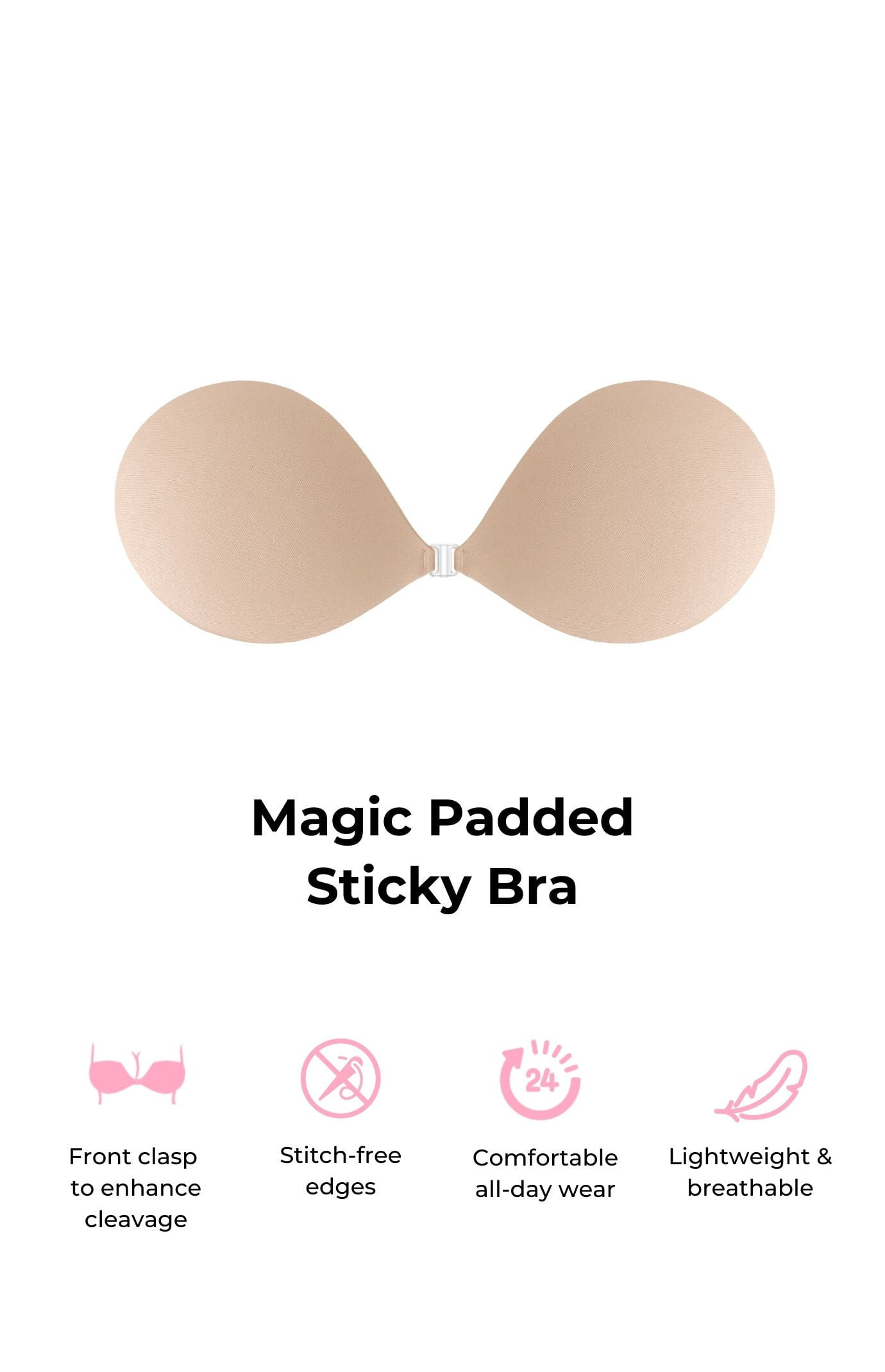 BOOMBA Women's Magic Padded Sticky Bra in Beige - Size A CUP | PacSun