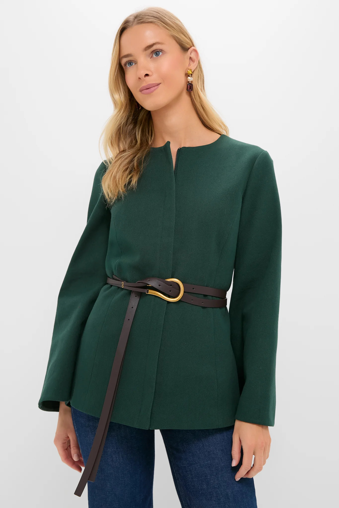 Garden Scrollwork Jacquard Belted Rhoda Tunic Top | Tuckernuck (US)