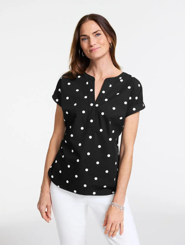Poplin Popover - Garden Dot | Talbots