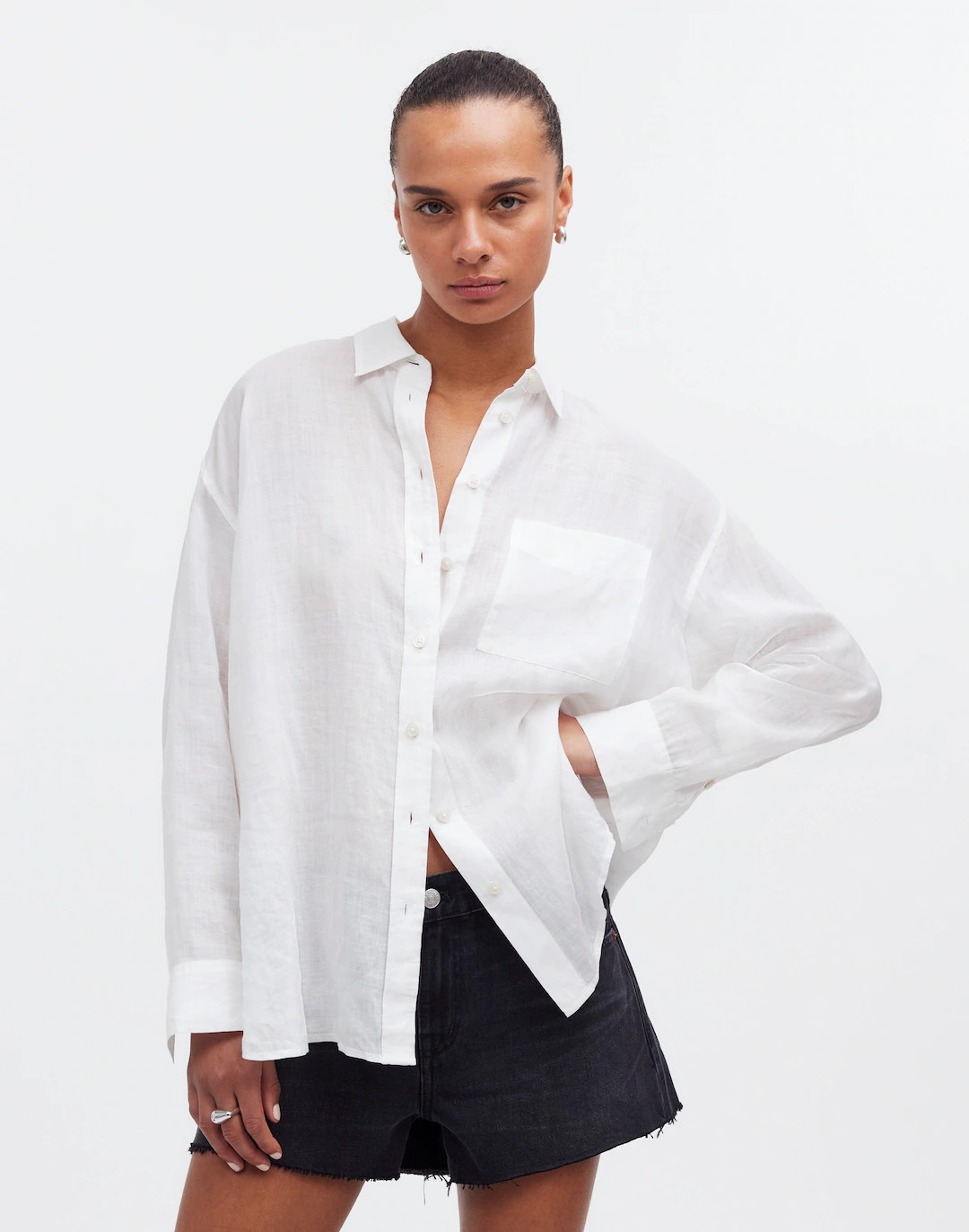 The Oversized Shirt in Ramie | Madewell