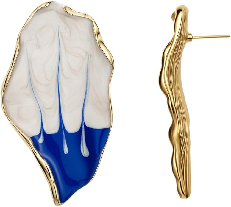 Colorful Statement Earrings for Women Trendy Big Chunky Flower Leaf Earrings Boho Summer Vacation... | Amazon (US)