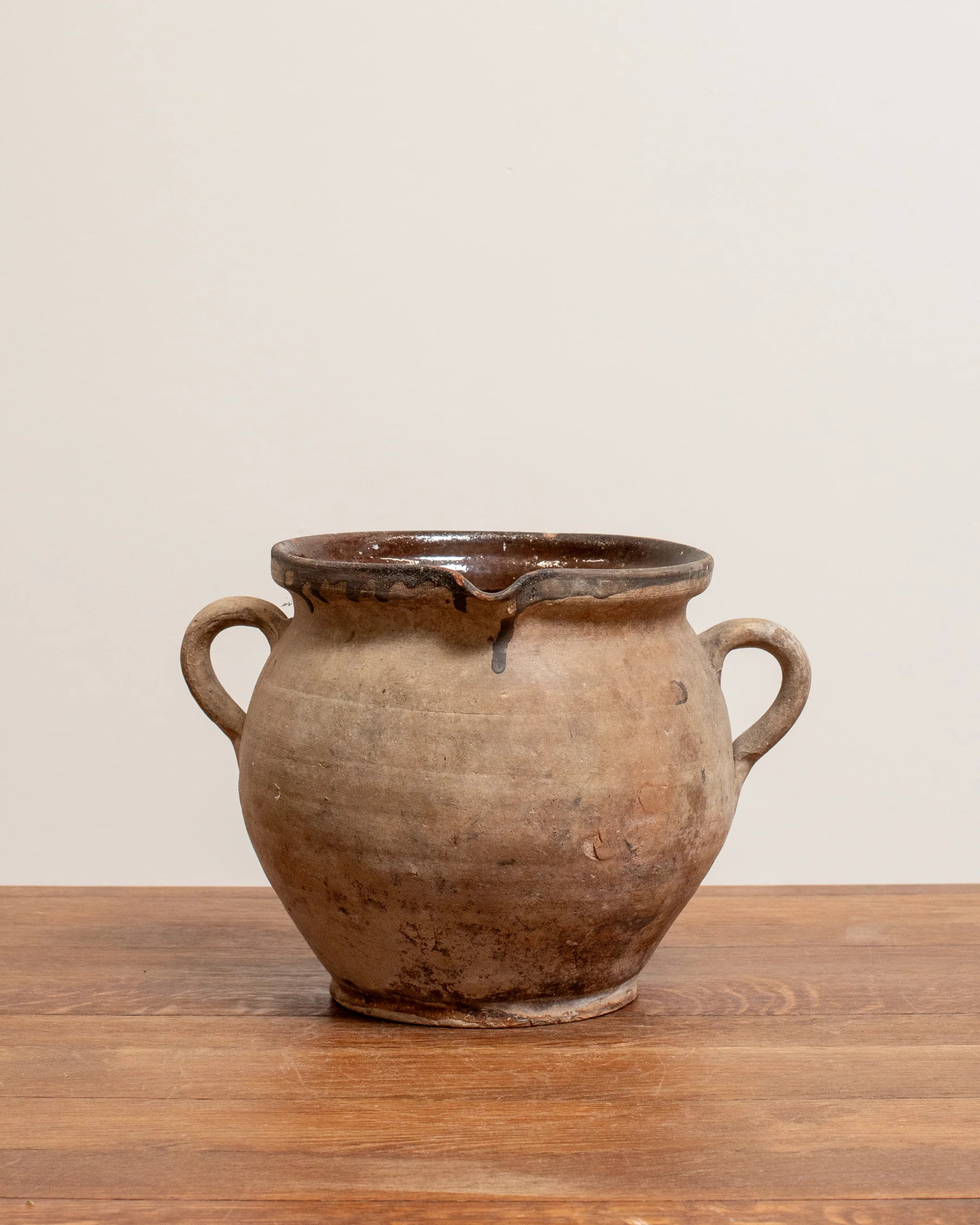 Vintage French Stoneware Pitcher - XXXXIV | The Vintage Rug Shop