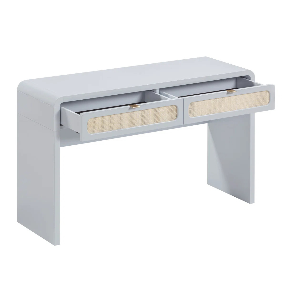 Patty Pastel Blue Rattan Console Desk | Wayfair North America