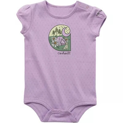 Carhartt Baby Girls' Camping Short-Sleeve Bodysuit | Tractor Supply