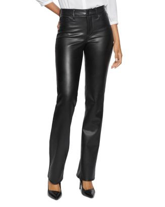 Marilyn Faux Leather High Rise Straight Jeans in Black | Bloomingdale's (US)