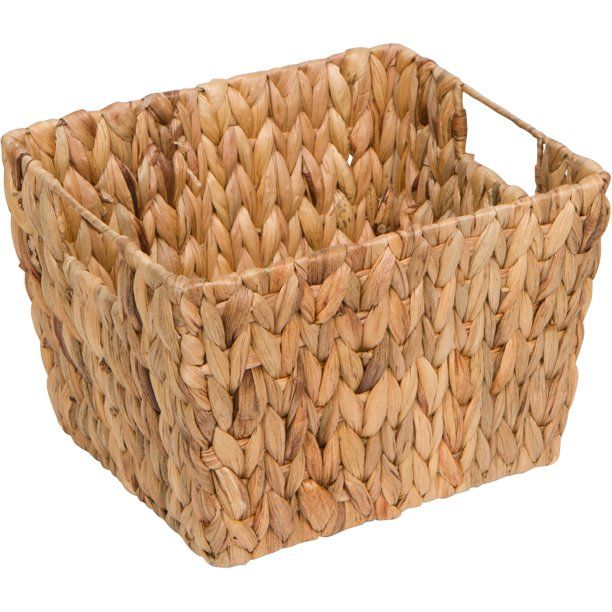 11.5" Hyacinth Storage Basket with Handles, Rectangular, by Trademark Innovations - Walmart.com | Walmart (US)