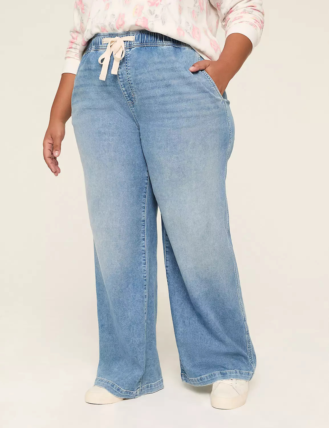 Pull-On Fit High-Rise Wide Leg Palazzo Jean | Lane Bryant (US)