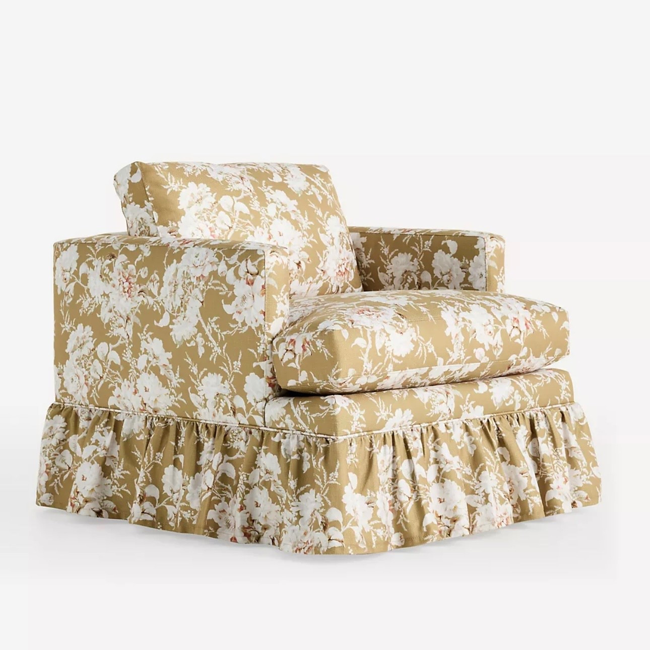 I’m in love with this chair!!

The cutest cottage style chair with a Nancy Myers look and a ruffled skirt.

This style comes in 3 fabric options, and they are all so cute.

There is also a matching ottoman and sofa. 

Anthropologie • Nancy Meyers style • cottage style chair • floral chair • gingham chair • home decor 

#LTKHome