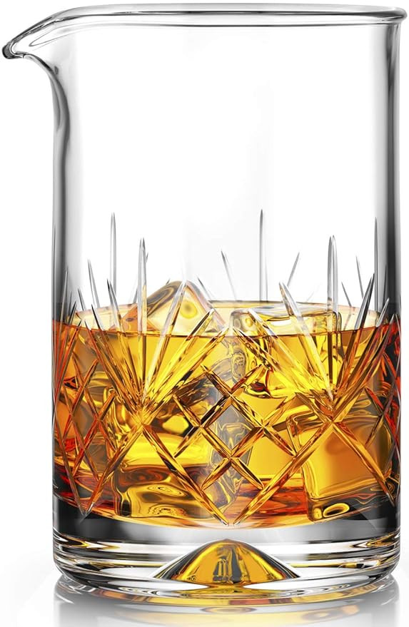 Crystal Cocktail Mixing Glass - Thick Weighted Bottom - 18oz - 550ml - Premium Seamless Design - ... | Amazon (US)