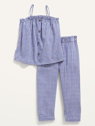 2-Piece Sleeveless Gingham Top and Pants Set for Toddler Girls | Old Navy (US)