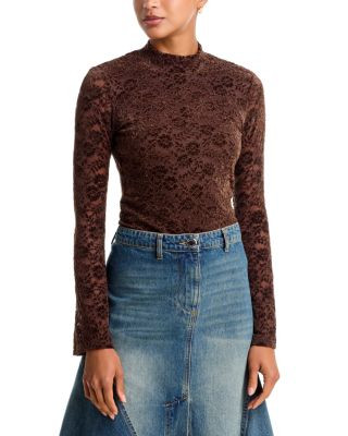 Aqua Velvet Lace Long Sleeve Top - Exclusive | Bloomingdale's (US)