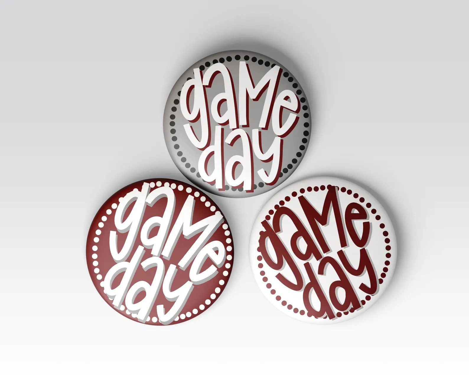 Maroon Game Day Polka Dots Tailgate Buttons | Game Day Pins | College Football | Tailgate Buttons... | Etsy (Global)