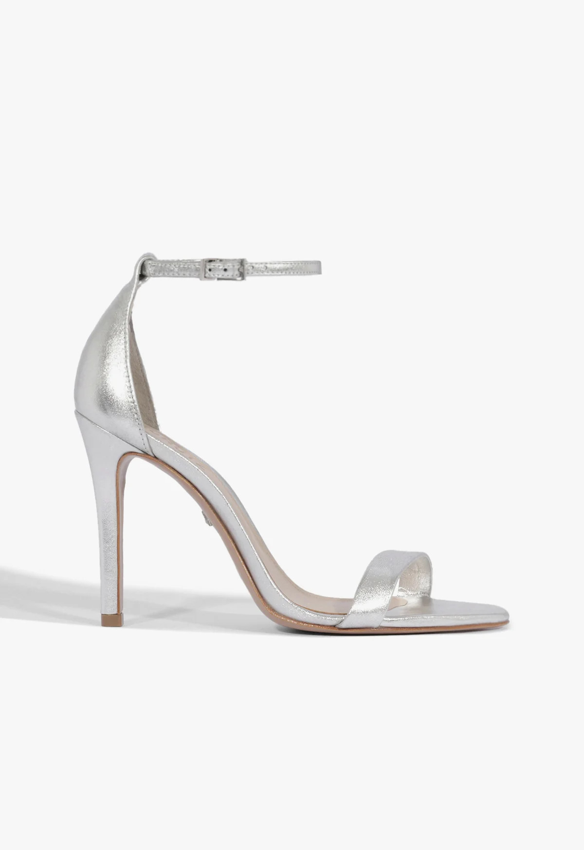 Cadey Stiletto Sandal | Metallic Silver Leather - SCHUTZ | Schutz (US)