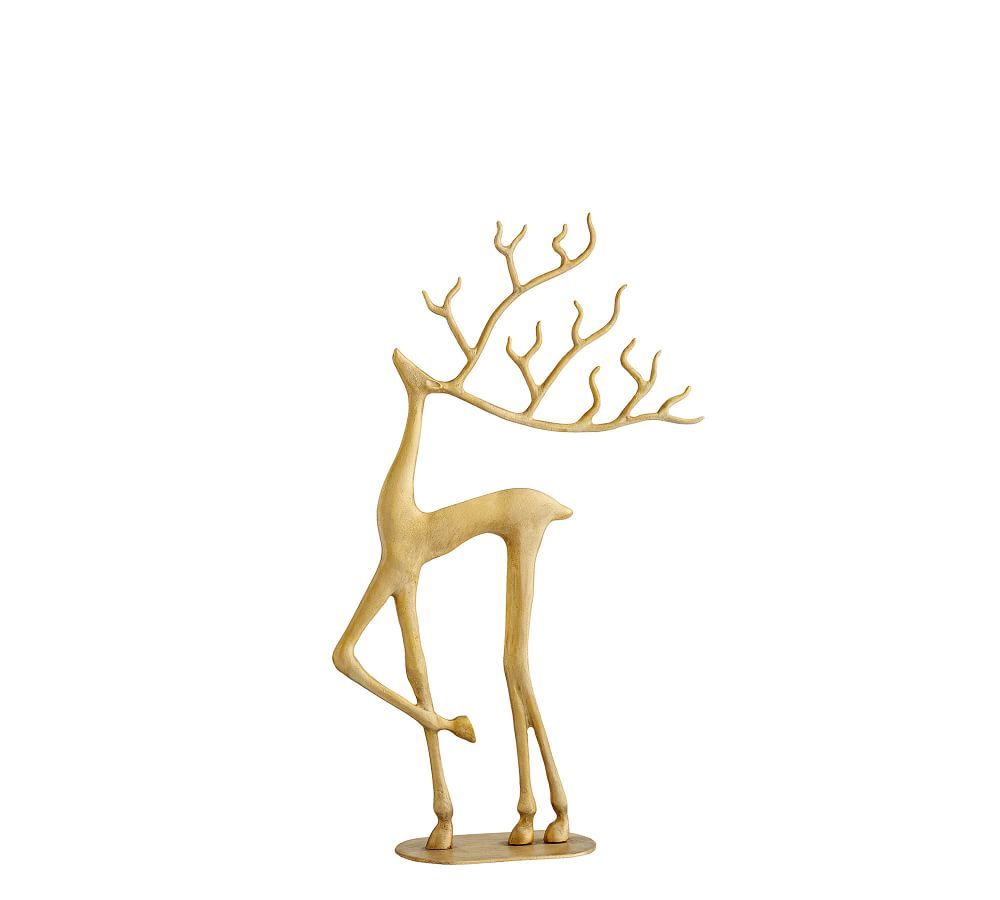 Handcrafted Brass Merry Reindeer | Pottery Barn (US)